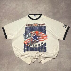 Vintage 90s Dallas Cowboys NFL Football Graphic Tee Shirt Starter